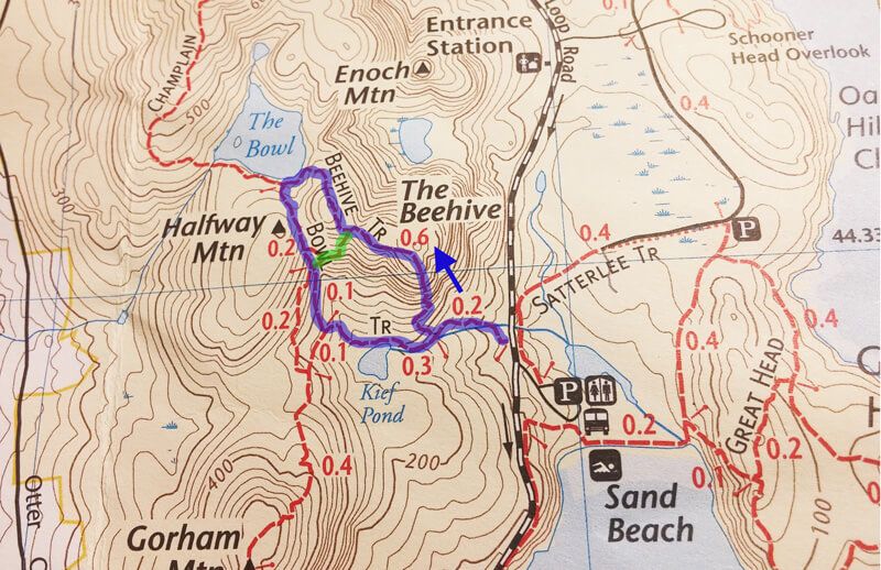 Map of the Beehive Trail