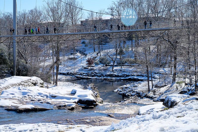 Falls Park: Greenville, SC in the Snow