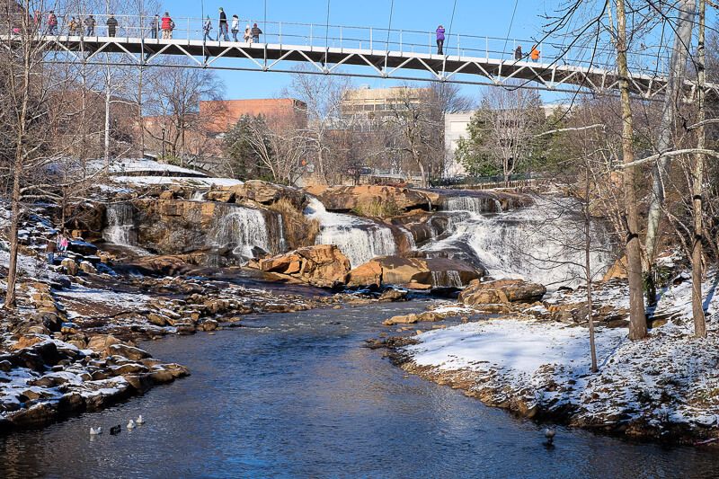 Falls Park: Greenville, SC in the Snow