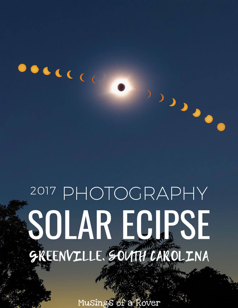On August 21, 2017, a solar eclipse spanned the USA. From Oregon to South Carolina, it traveled. Here I've collected my best solar eclipse photography shots from Greenville, SC and compiled them. Use these to plan your future solar eclipse photos.