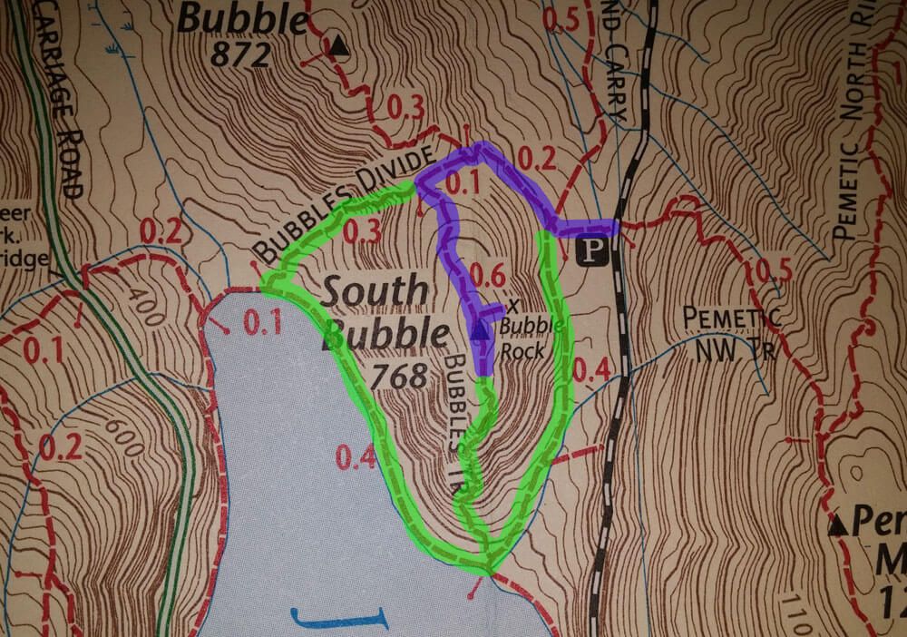 bubble rock trail map