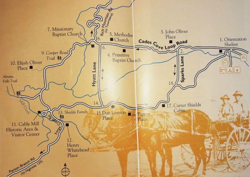 cades cove loop road map