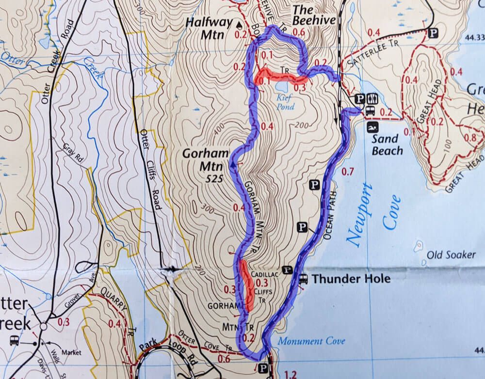 gorham mountain trail map