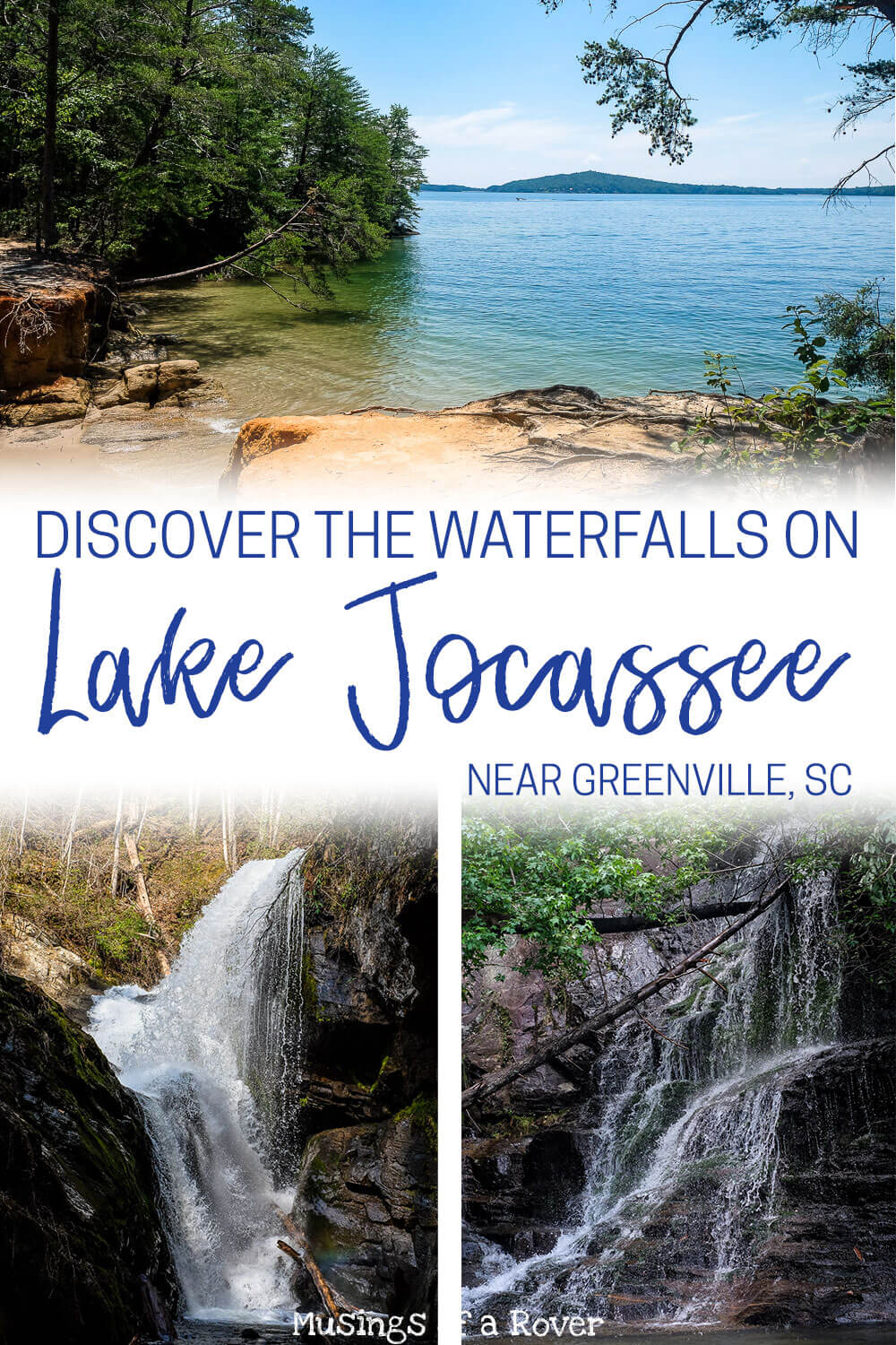 Exploring the Lake Jocassee waterfalls is a perfect way to spend your day on the lake. Discover the Laurel Falls, Wright Creek Falls, and more! Visiting Lake Jocassee is one of my favorite things to do in Greenville, SC!