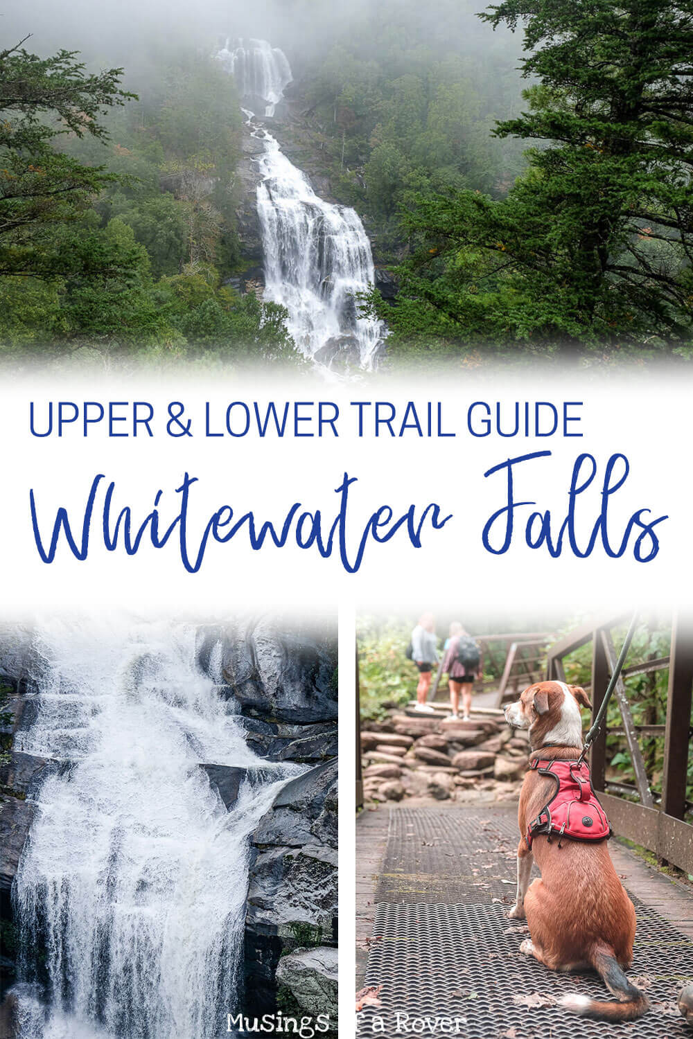 The Upper & Lower Whitewater Falls Trails lead to two amazing +400ft waterfalls. Both have incredible overlooks. And if you like hiking as well then you're in luck. The Lower Whitewater Falls trail is a moderate 5 mile out and back hike. The Upper Whitewater Falls overlook is less than a half mile from the parking lot. Which makes visiting both the perfect day trip from Greenville, SC!