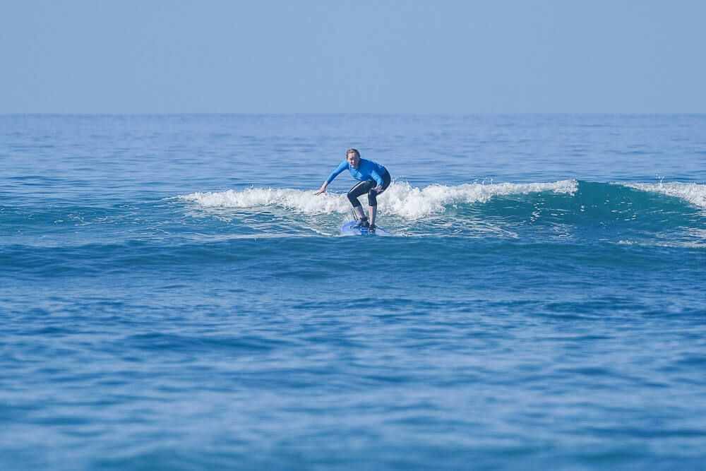 women surfing