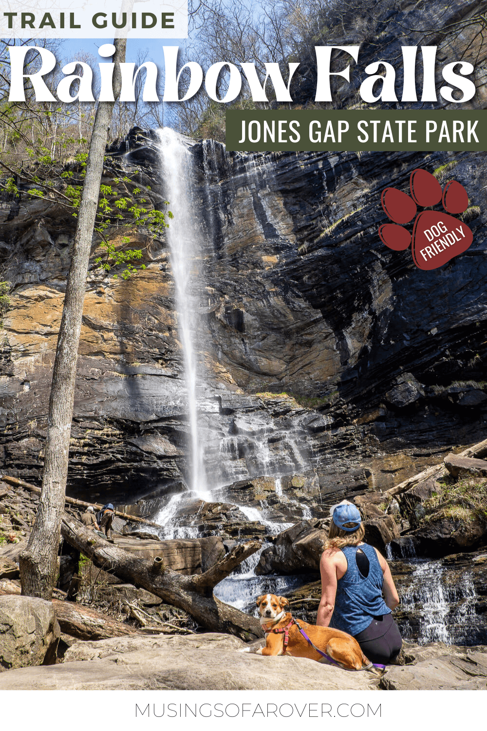 Want to visit one of the best waterfalls near Greenville, SC? Rainbow Falls in Jones Gap State Park makes a perfect day trip! At 140ft it's one of the tallest waterfalls in the region. And this hike is dog friendly!