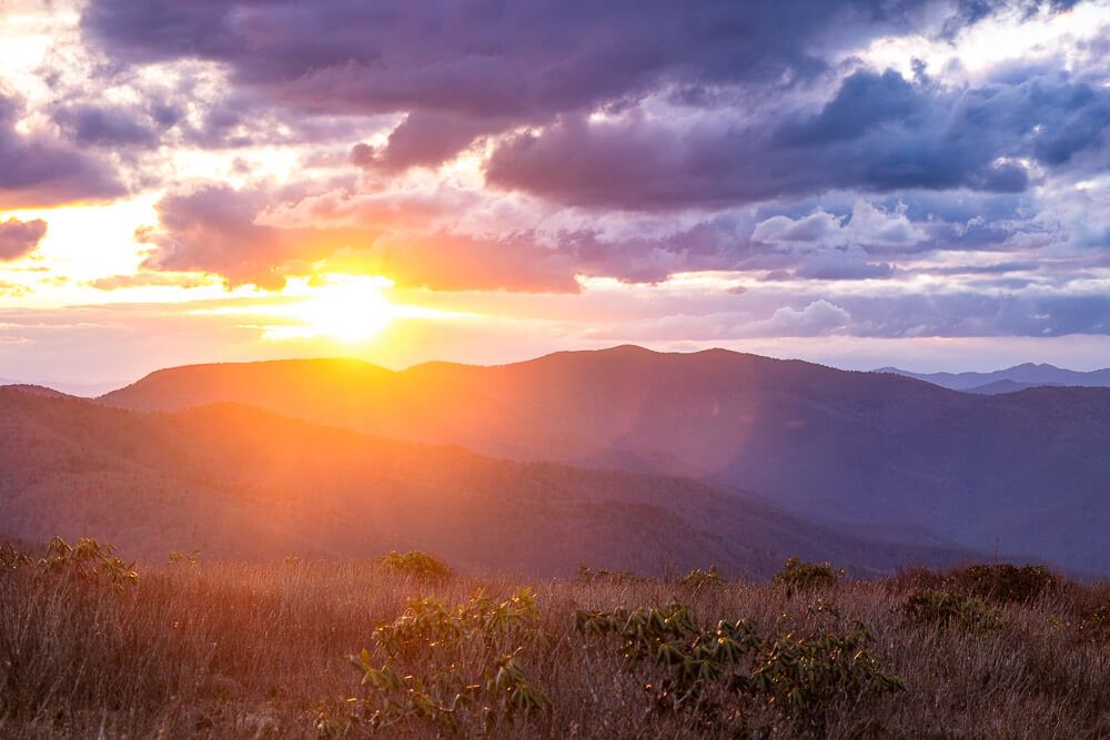 sunset at pisgah national forest