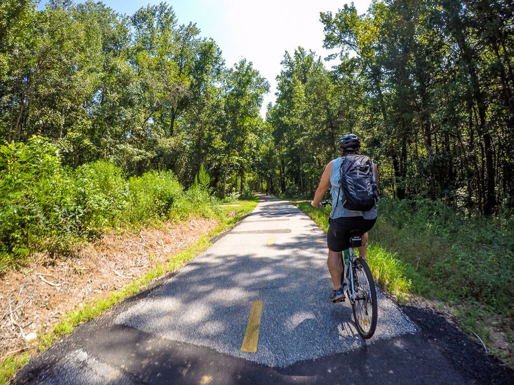 biking the swamp rabbit trail in greenville, sc