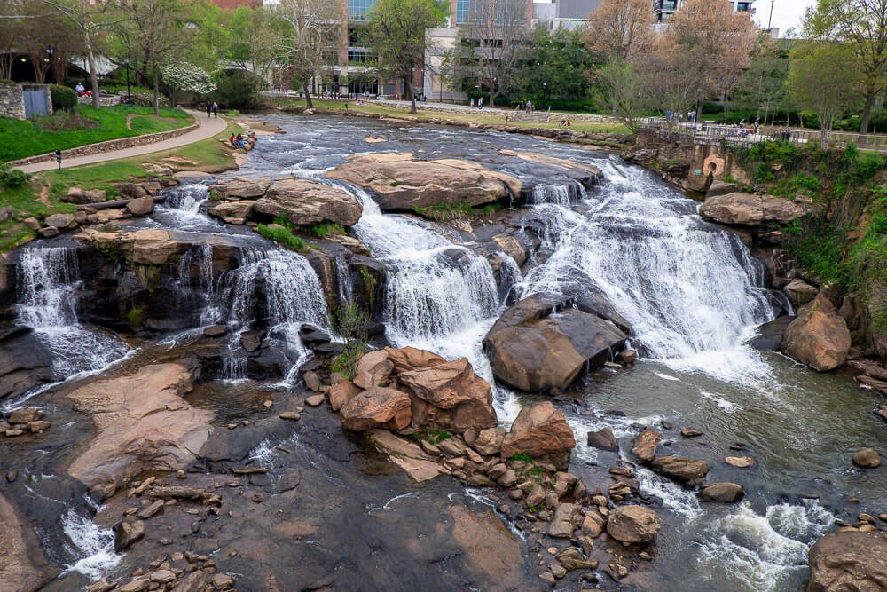 reedy river falls in greenville, sc