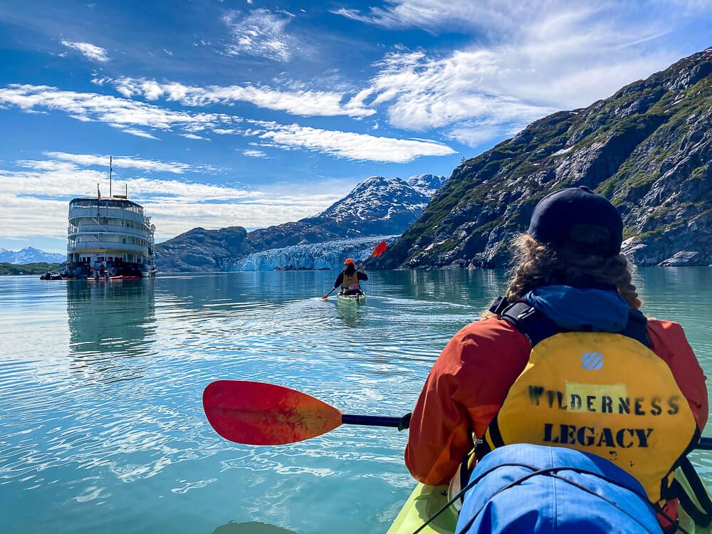 kayaking in glacier bay national park during uncruise alaskan cruise - uncruise review