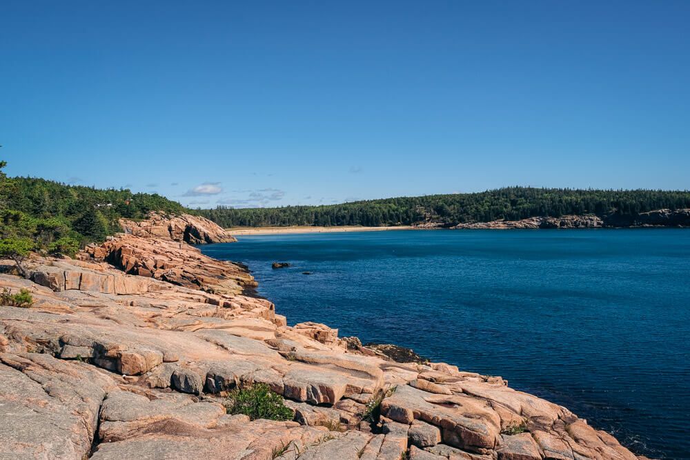 sand beach from the ocean path in acadia national park