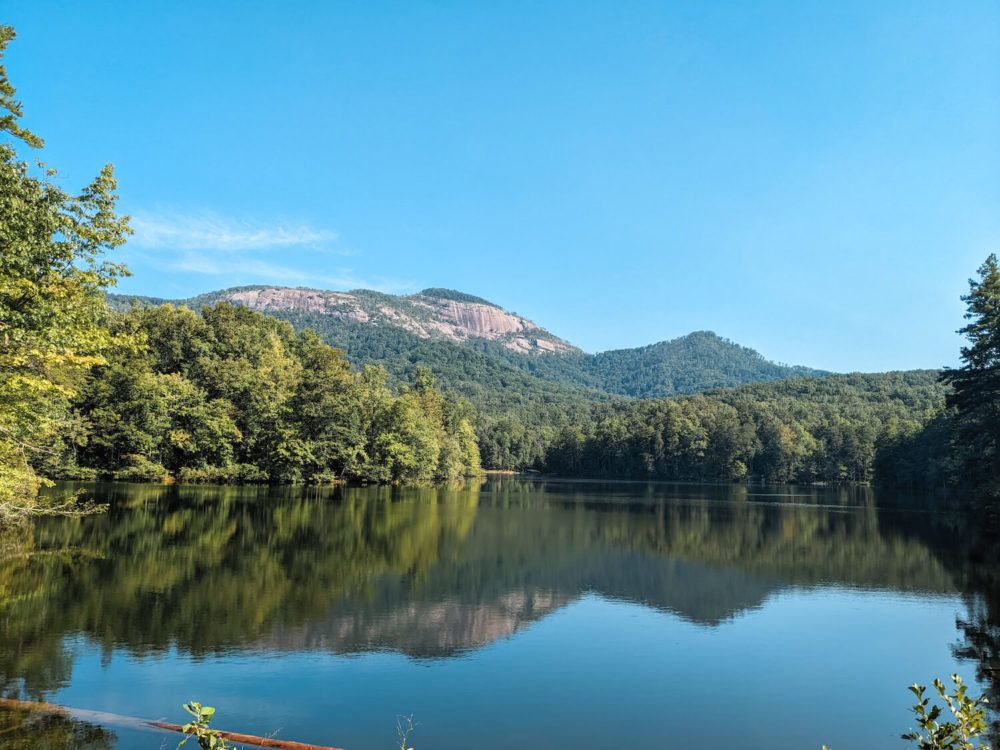 table rock mountain from lakeside trail